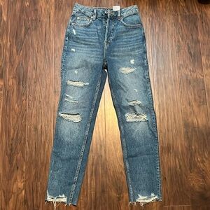 H&M High waisted ripped baggy jeans